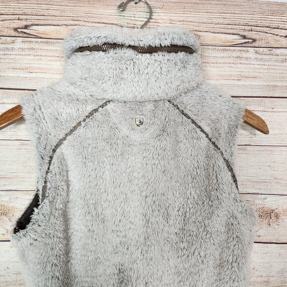 Kuhl Women's Flight Vest Size Small Hooded Soft Cozy Jacket Beige Sherpa Fleece - Picture 12 of 16